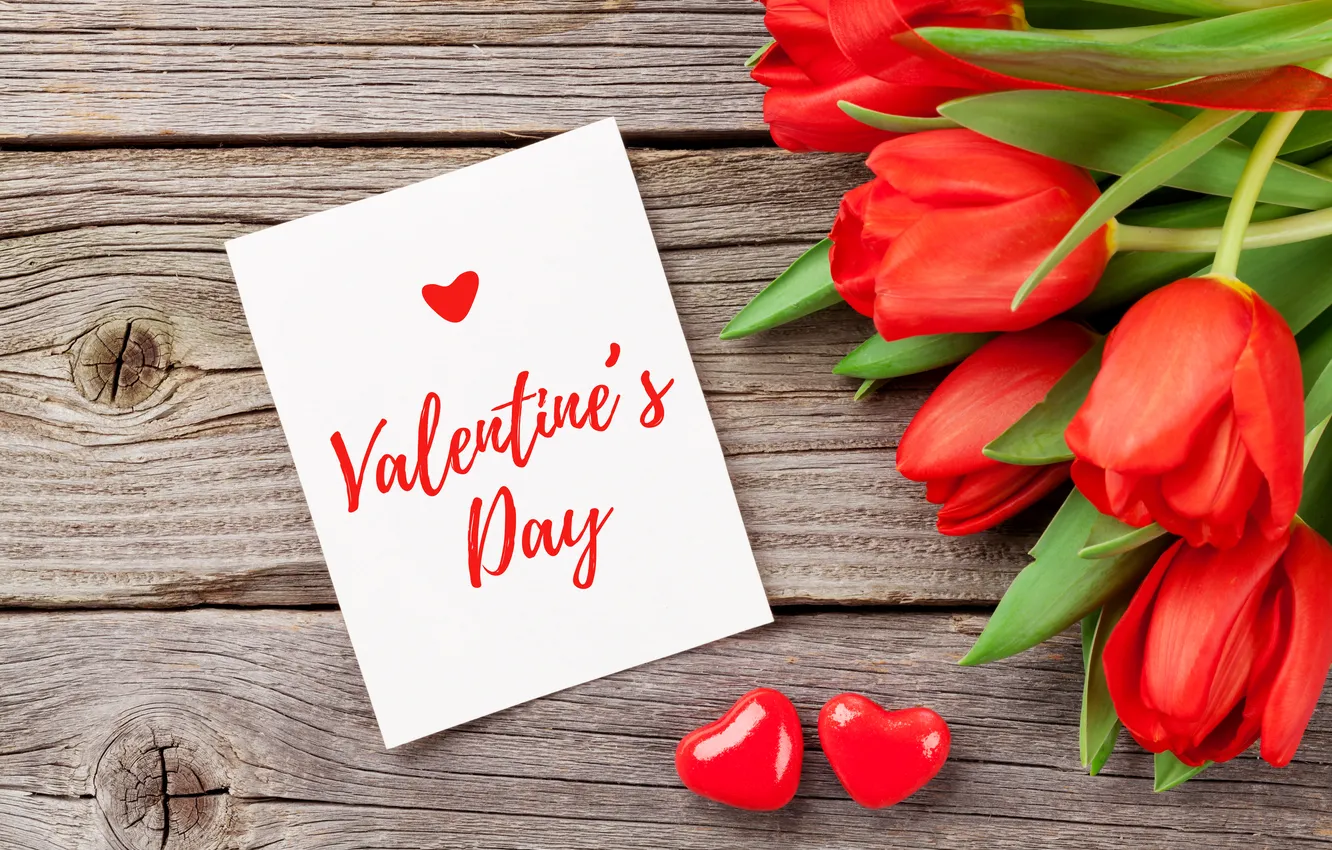 Фото обои любовь, цветы, подарок, романтика, сердце, тюльпаны, red, love