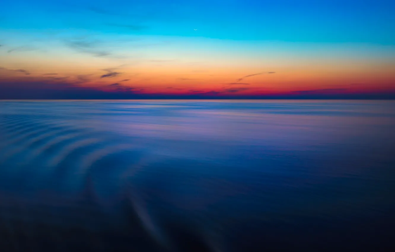 Фото обои twilight, sea, ocean, sunset, seascape, dusk, horizon, Mediterranean