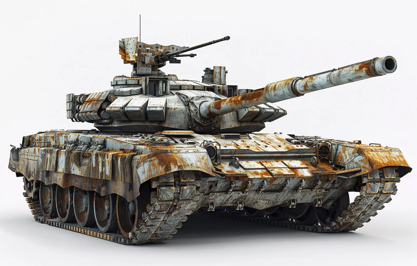 Фото обои танк, ствол, светлый фон, цифровое искусство, ИИ-арт, Искусство искусственного интеллекта, НЕЙРОСЕТЬ
