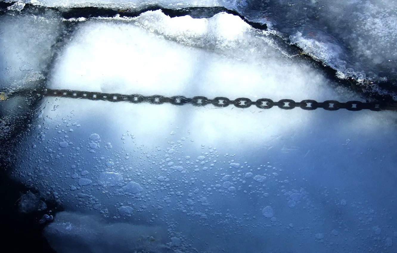 Фото обои лед, зима, Цепь