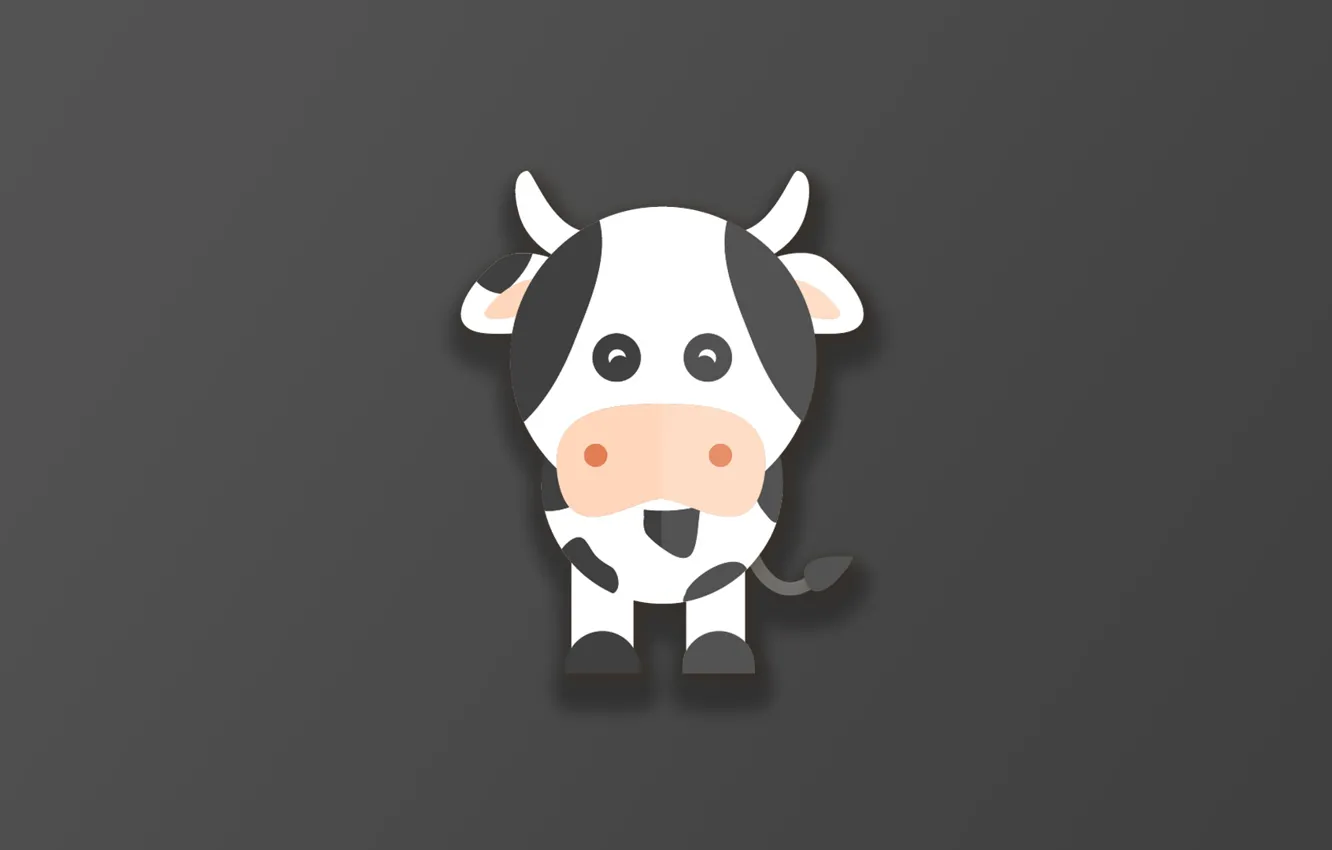 Фото обои horns, minimalism, animal, funny, digital art, artwork, cute, simple background