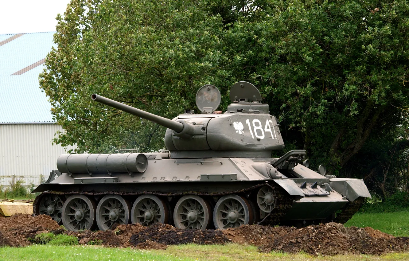 Фото обои танк, советский, средний, Т-34-85, Вов