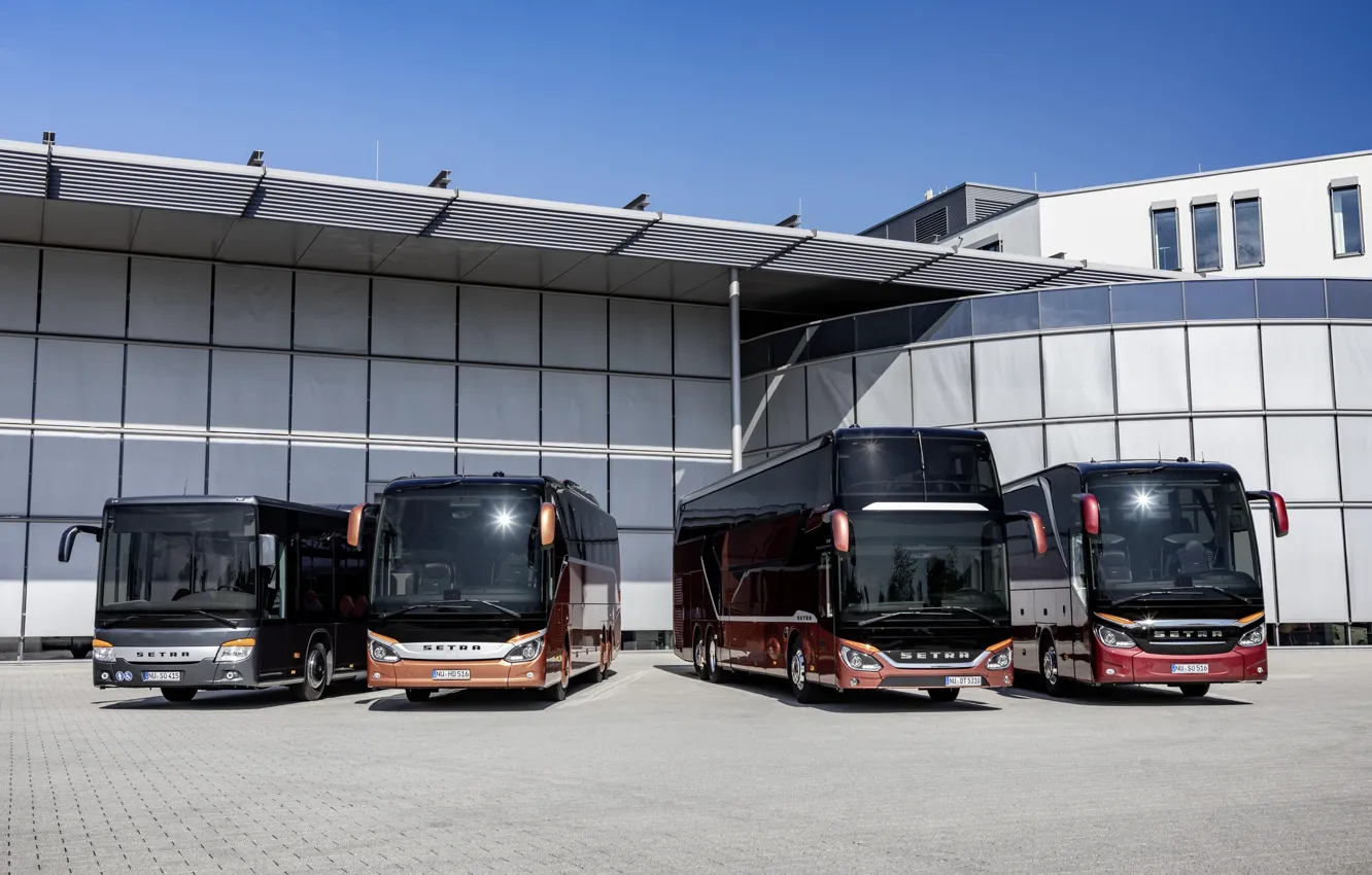 Фото обои автобус, 2018, четыре, Setra, S 516 HDH
