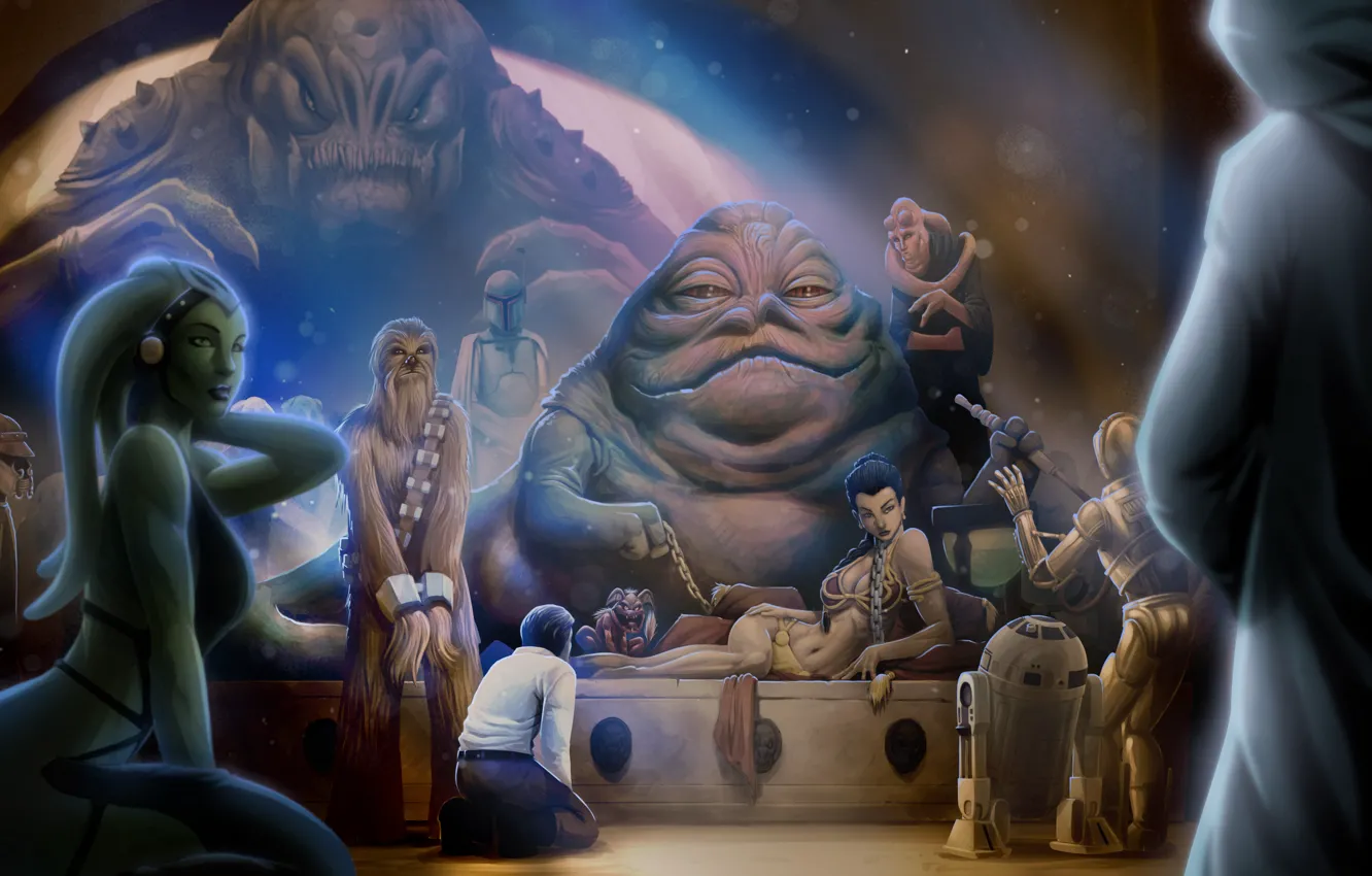Фото обои star wars, Leia Organa, princess leia, Leia Organa Solo, jabba, Jabba Desilijic Tiure, Jabba the …