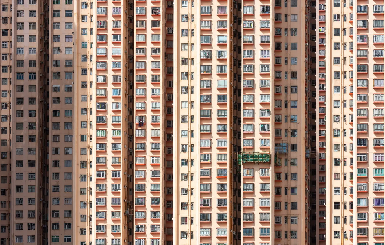 Фото обои город, дом, балкон