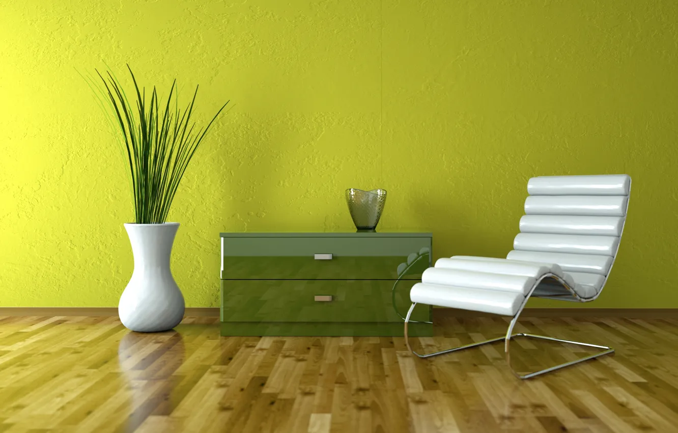 Фото обои ваза, Интерьер, vase, Interior, leather chair, кожаное кресло, стильный дизайн, stylish Design