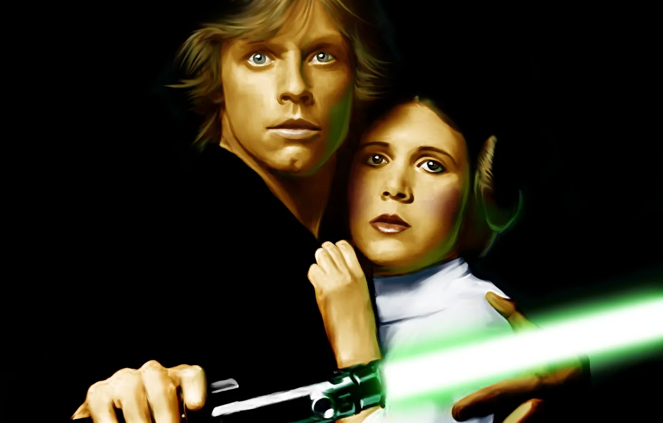 Фото обои Star Wars, актер, lightsaber, jedi, Luke Skywalker, Princess Leia, mark hamill, Princess Leia Organa