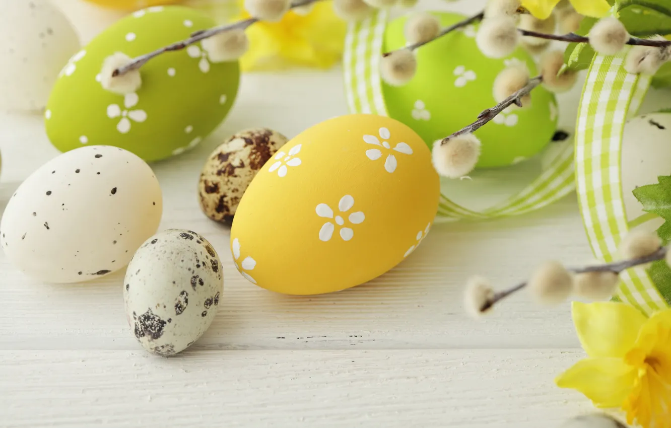 Фото обои colorful, Пасха, верба, spring, eggs, Happy Easter, Easter eggs