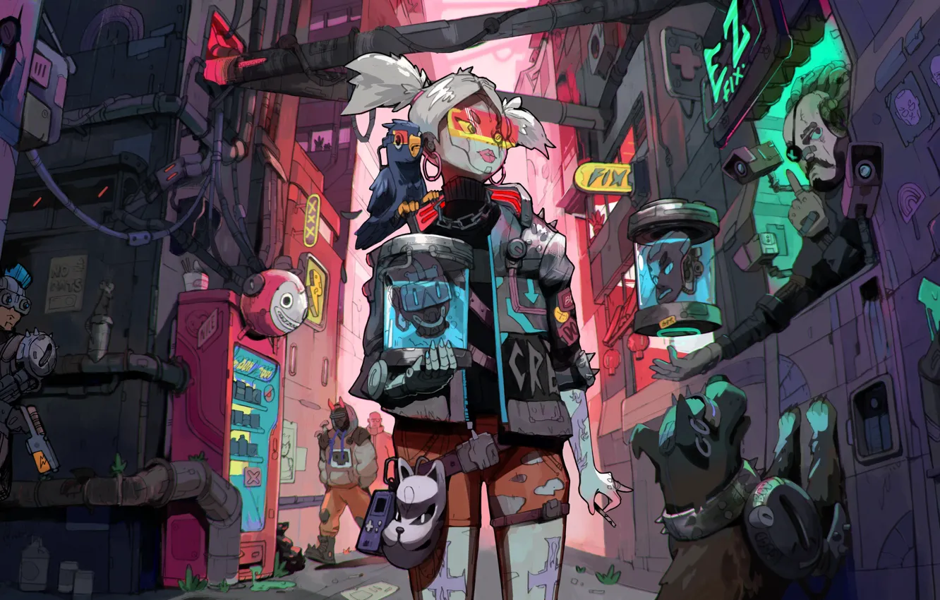 Фото обои girl, game, art, Cyberpunk 2077, cd project red, wapon, 2077, Cyberpunk 2076