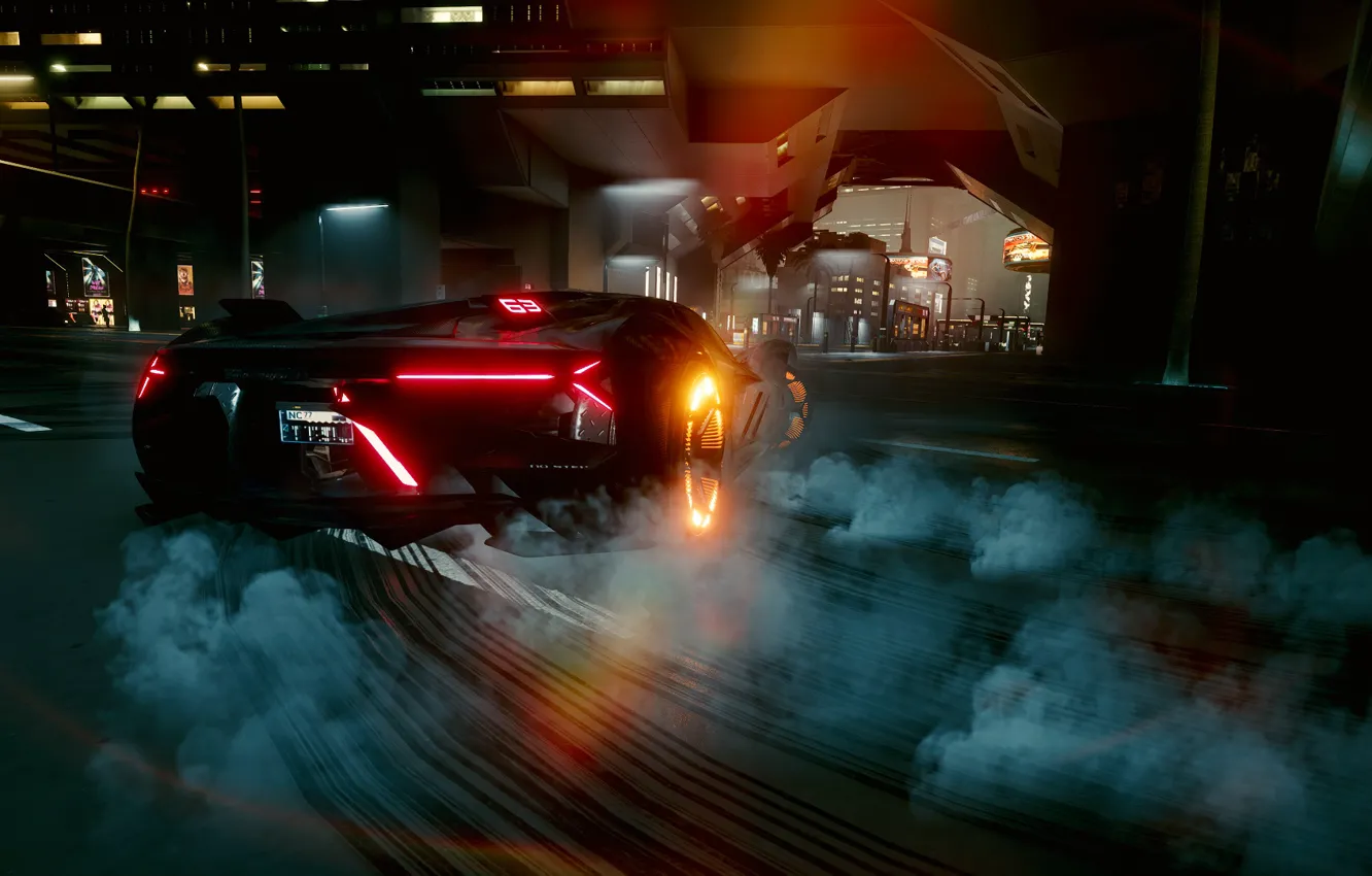 Фото обои Cyberpunk 2077, CD PROJECT RED, Киберпанк, CD Projekt, Night City
