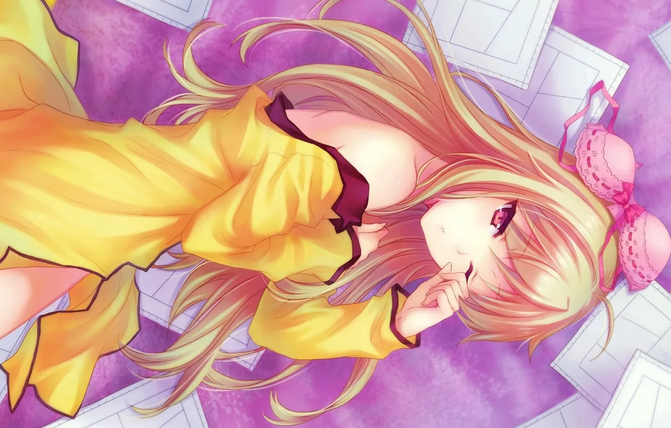 Фото обои девушка, арт, бельё, сонная, sakura-sou no pet na kanojo, shiina mashiro