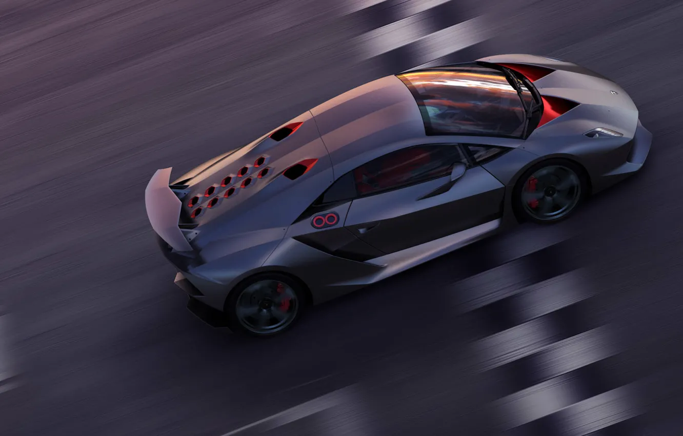 Фото обои скорость, трасса, Lamborghini, Sesto Elemento, финишная черта