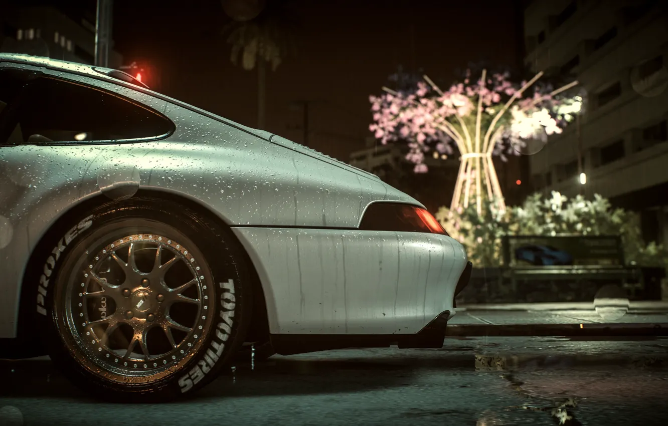 Фото обои авто, дождь, Need For Speed, 2016