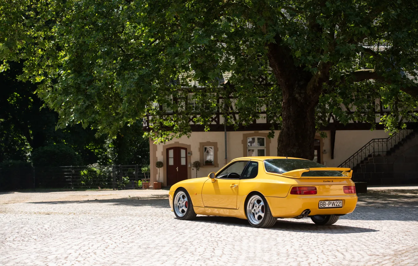 Фото обои Porsche, yellow, 968, Porsche 968 Turbo S