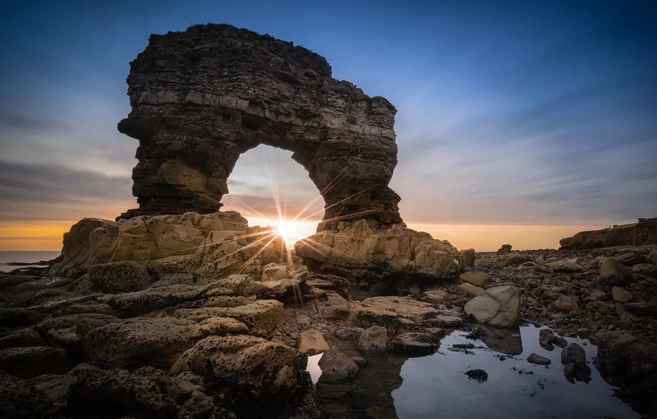 Фото обои море, скалы, арка