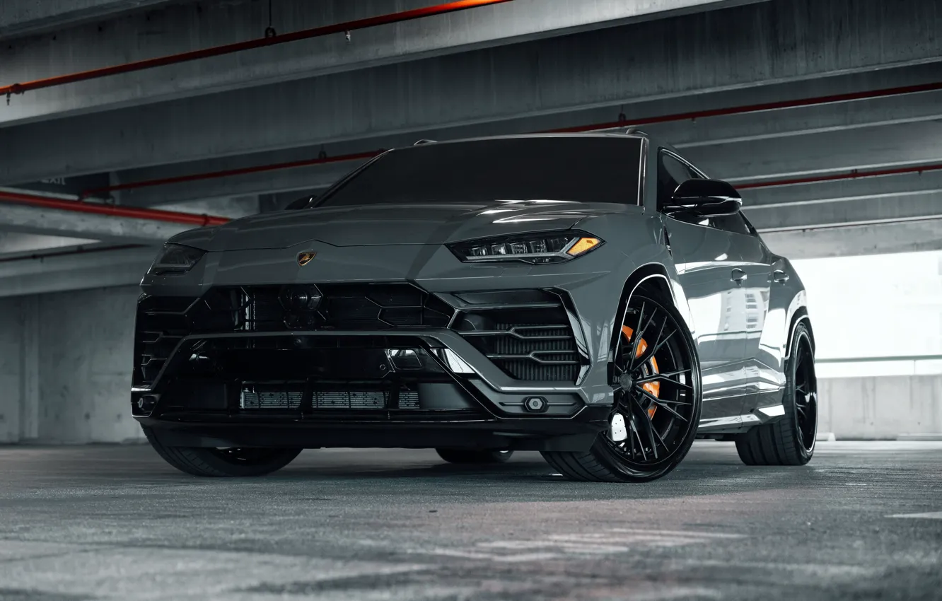 Фото обои Lamborghini, Gray, SUV, Urus, VAG, Sight