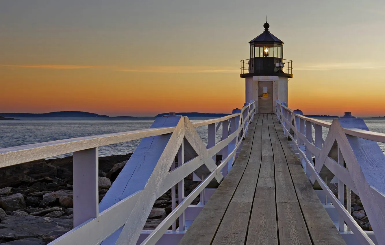 Фото обои маяк, США, Мэн, Marshall Point Lighthouse, Port Clyde