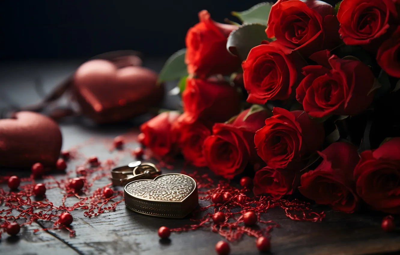Фото обои любовь, цветы, подарок, романтика, сердце, розы, love, happy