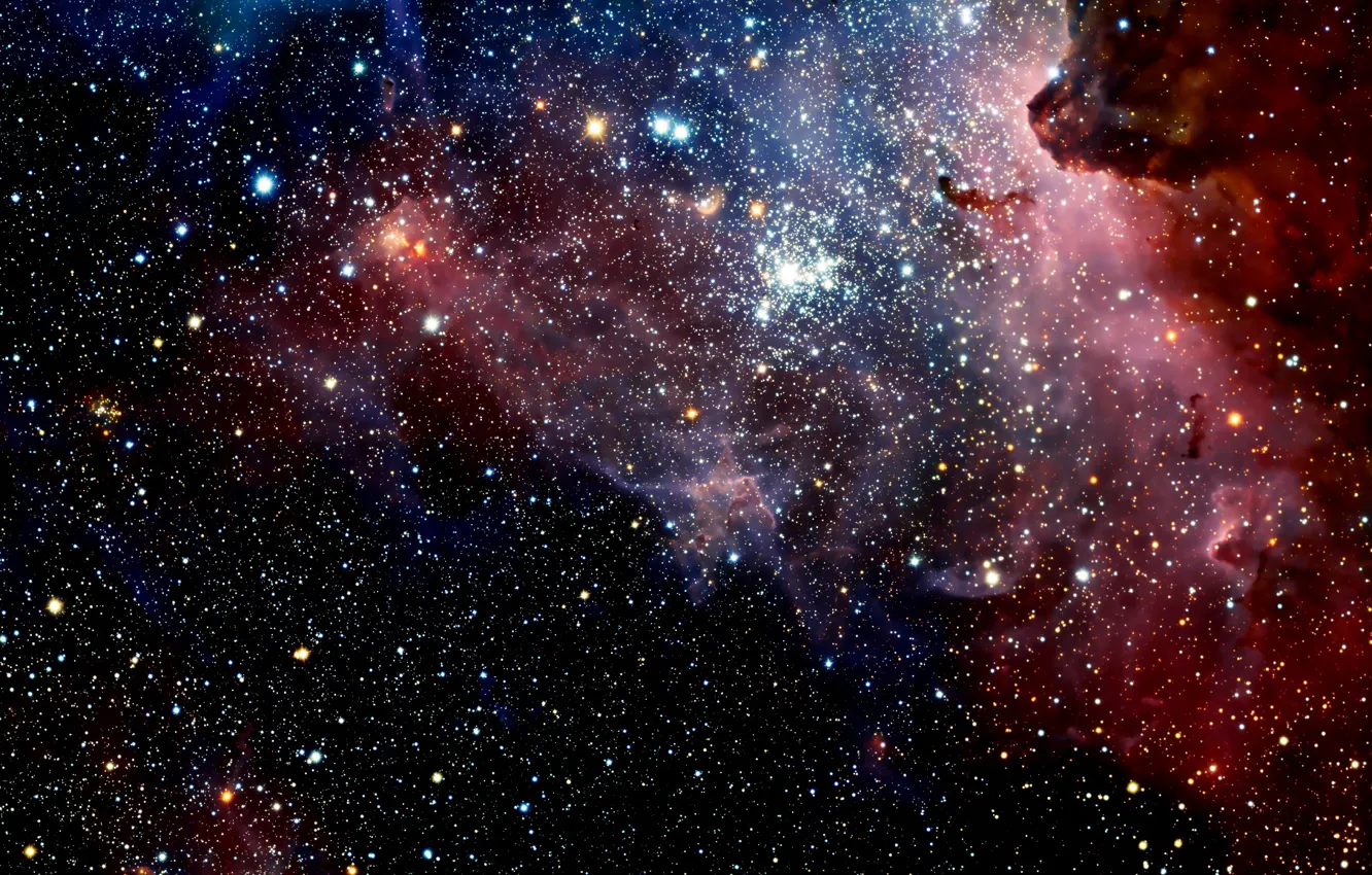 Фото обои Stars, Nebula, NGC 3372, Close-Up, VLT, Constellation of Carina, HAWK-I camera