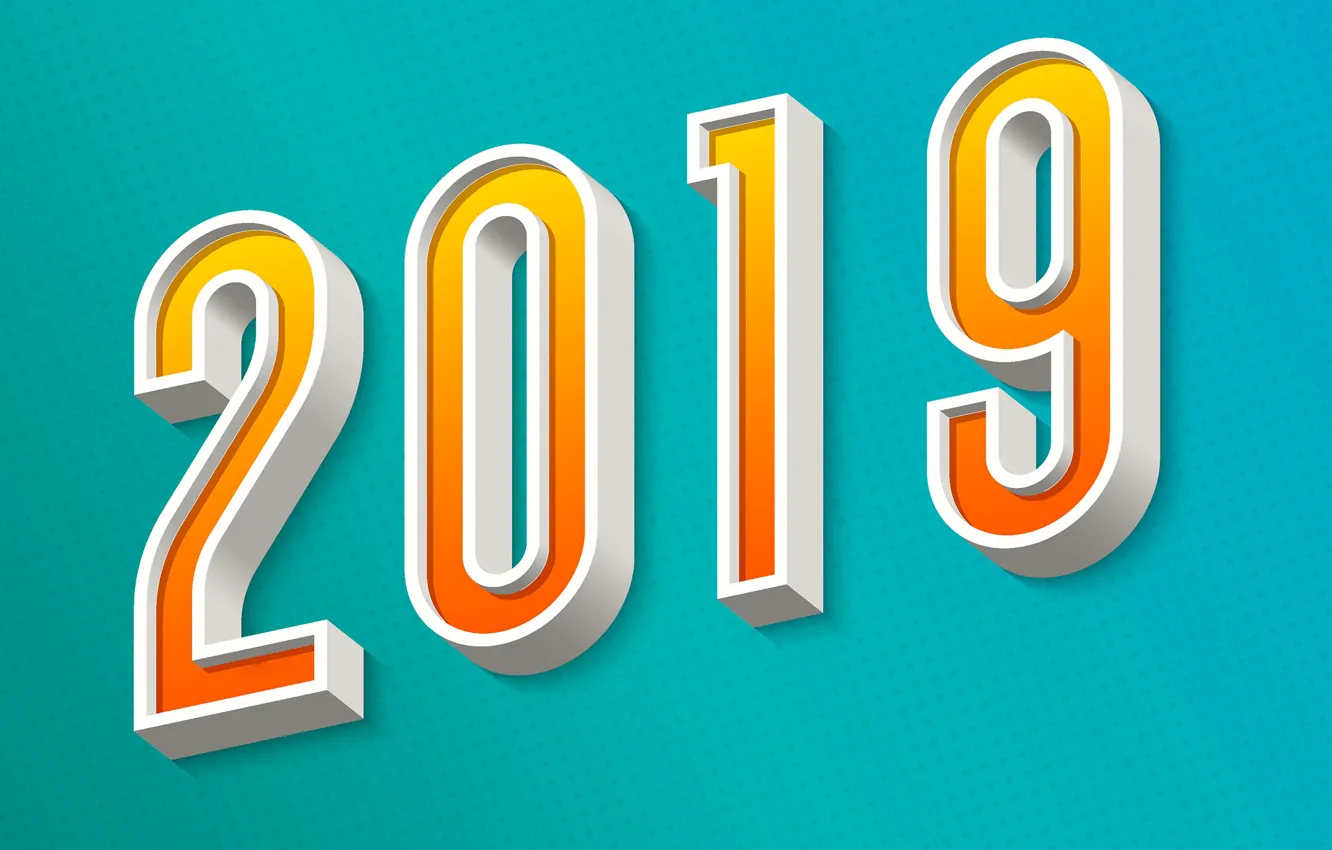 Фото обои цифры, Новый год, New Year, 2019
