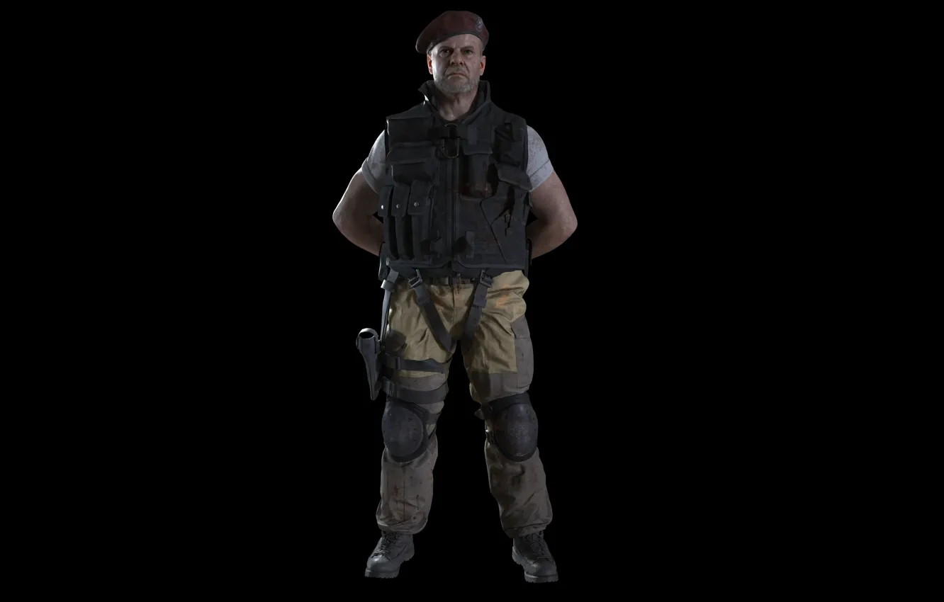Фото обои Одежда, Солдат, Мужик, Штаны, Жилет, Обитель зла, Resident Evil 3, Mikhail
