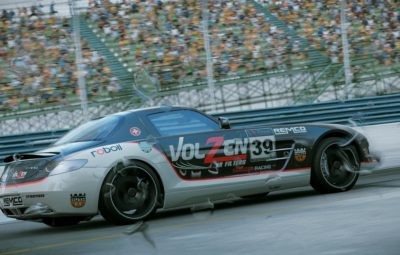Фото обои SLS, AMG, game, 2015, игра, Project, Project CARS, Slightly Mad Studios