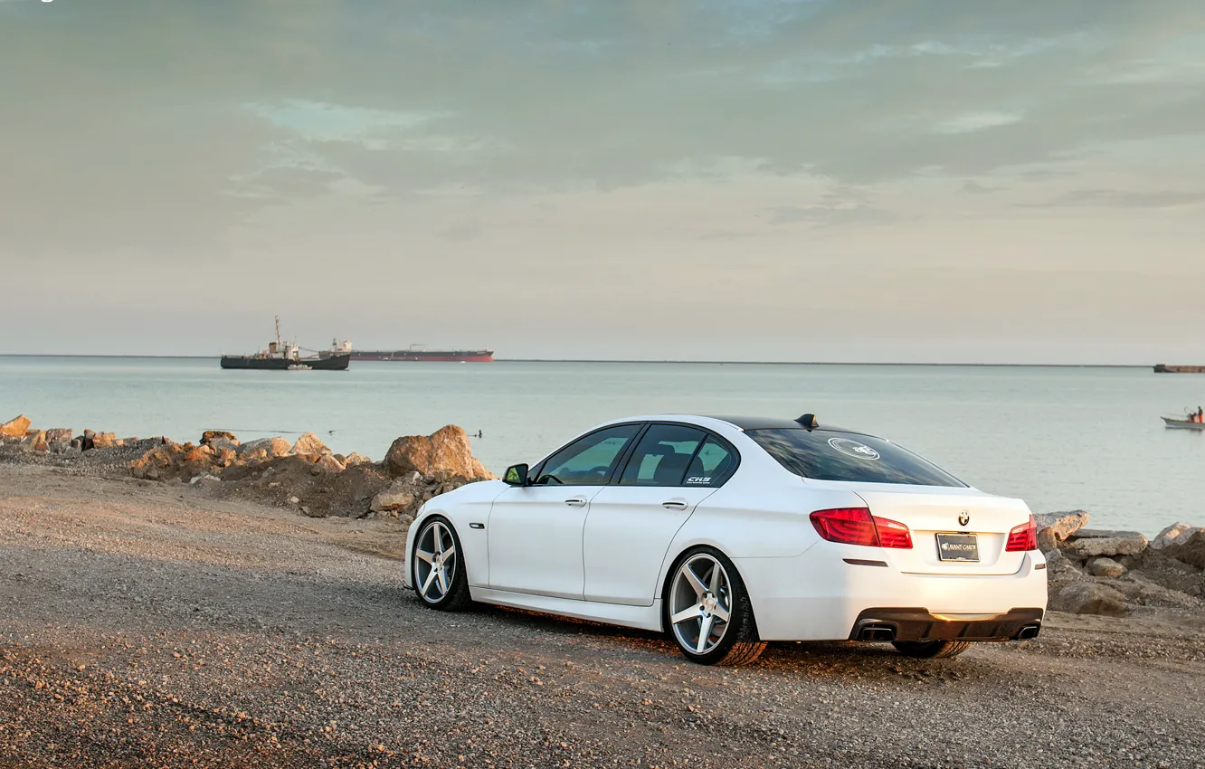 Фото обои белый, бмв, BMW, white, wheels, F10, 550i, 5 серия
