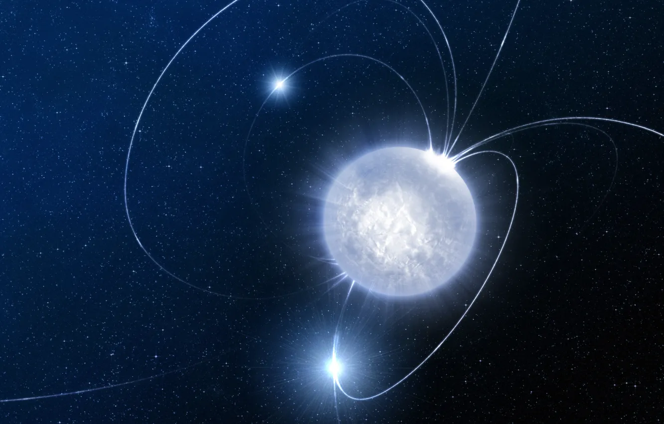 Фото обои космос, нейтронная звезда, Магнетар