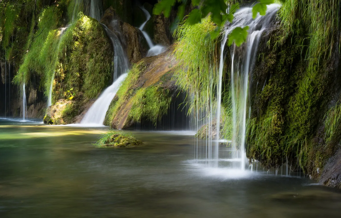 Фото обои природа, река, водопад