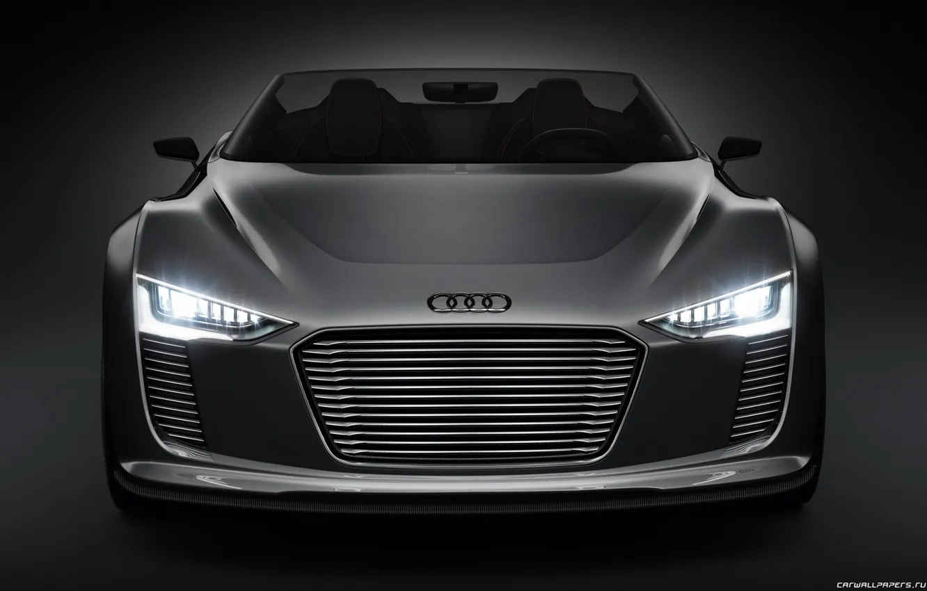 Фото обои car, lights, Audi, concept, e-tron, spyder, face