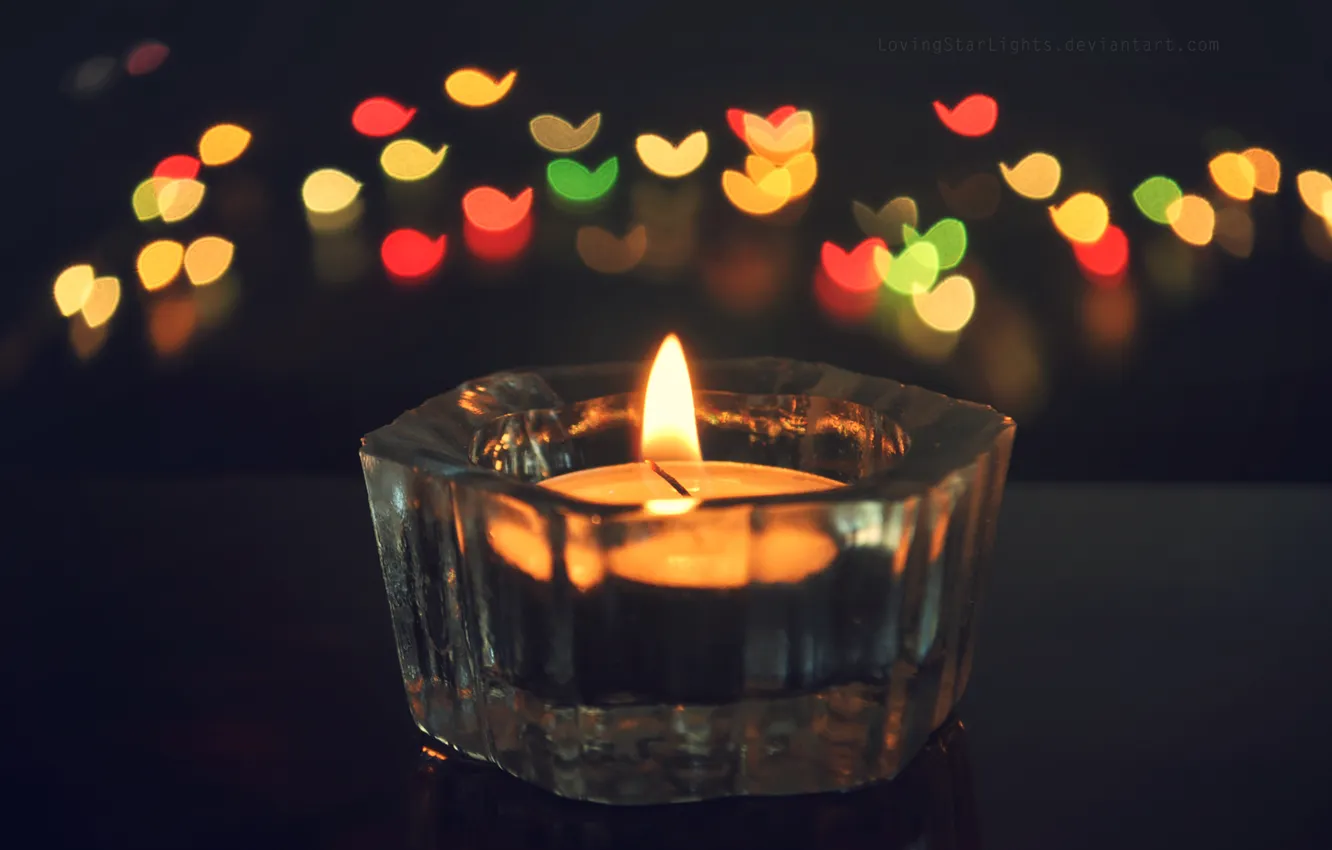 Фото обои огонь, свеча, свечка