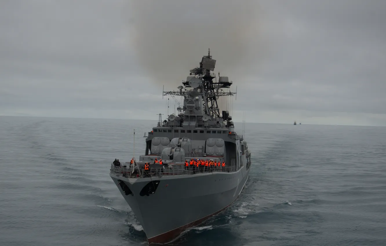 Фото обои корабль, большой, противолодочный, Североморск