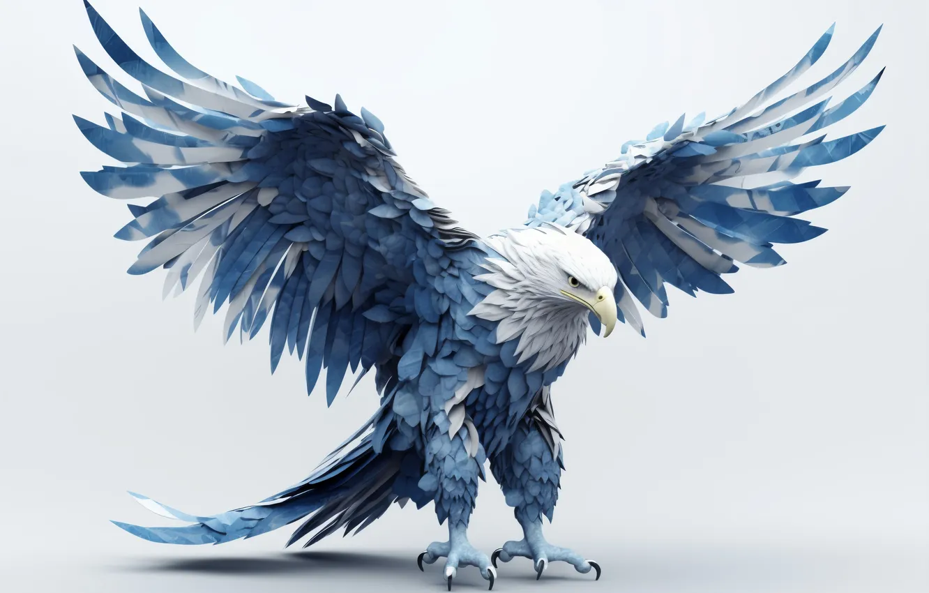 Фото обои wings, eagle, rendering
