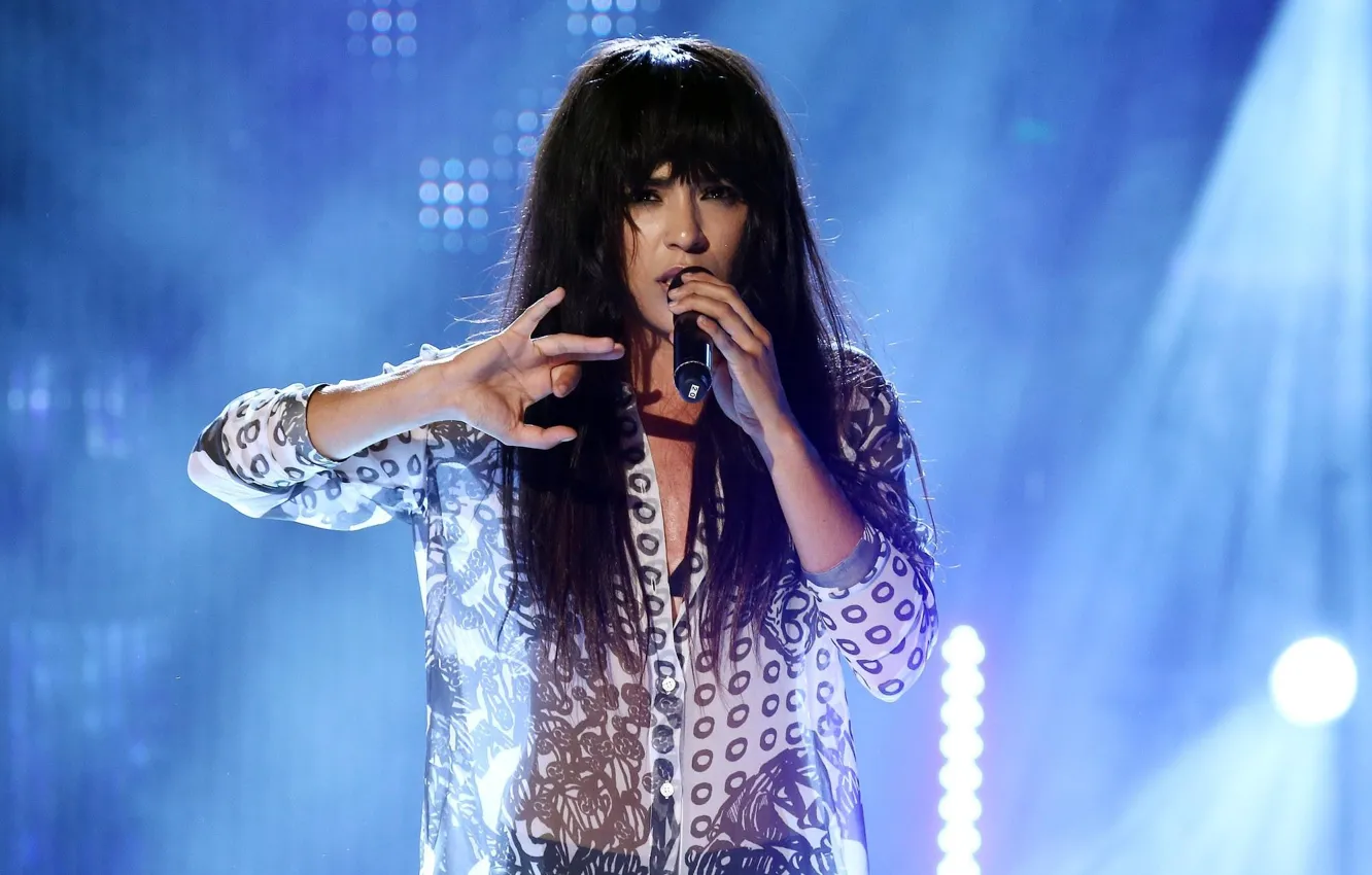 Фото обои брюнетка, Eurovision, Loreen, черноволосая
