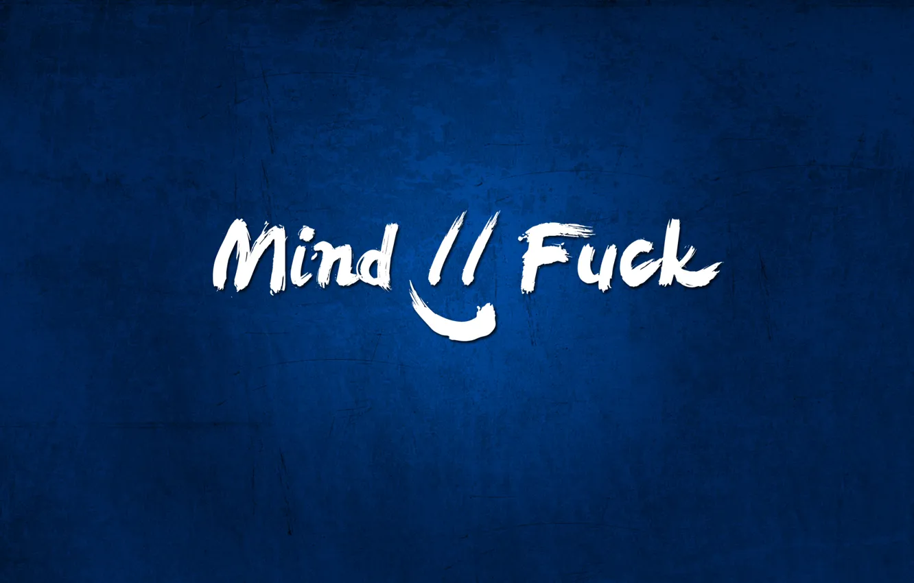 Фото обои fuck, minimalism, blue, smile, mind fuck, mind