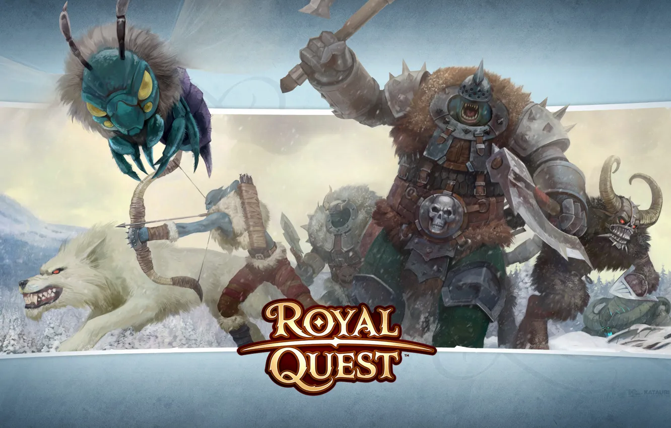 Фото обои волк, орк, лучник, Royal Quest, Katauri Interactive