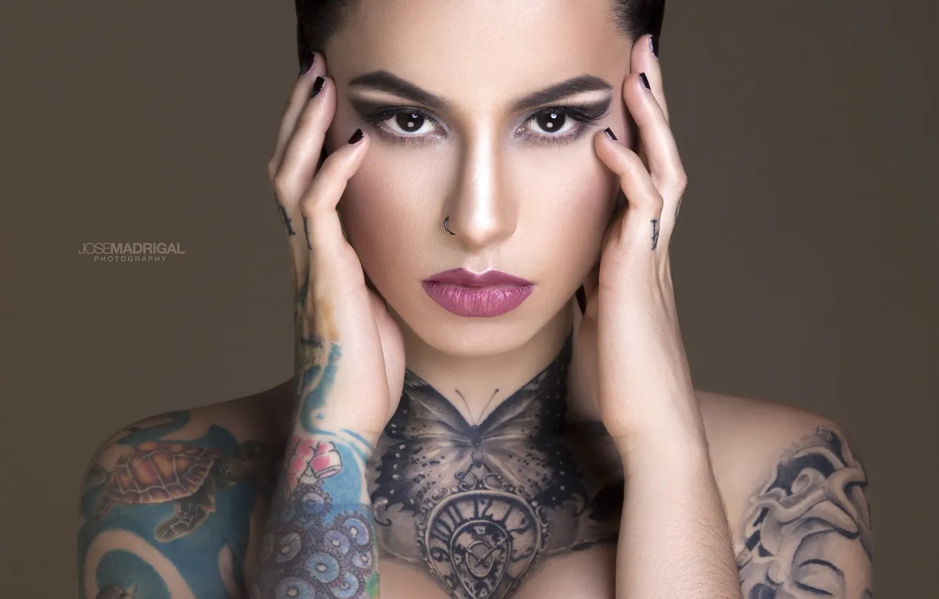 Фото обои model, look, tattoos, Jose Madrigal