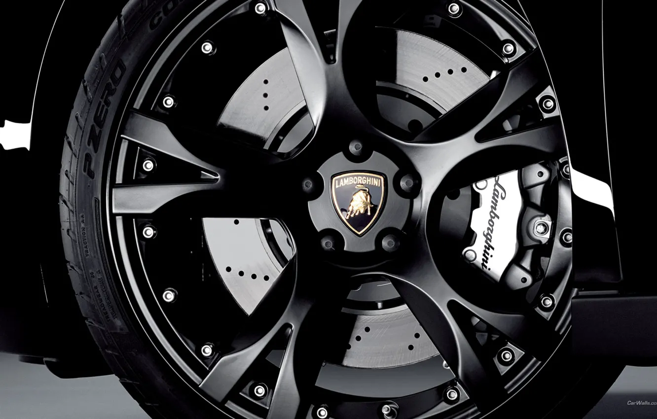 Фото обои черный, Lamborghini, колесо