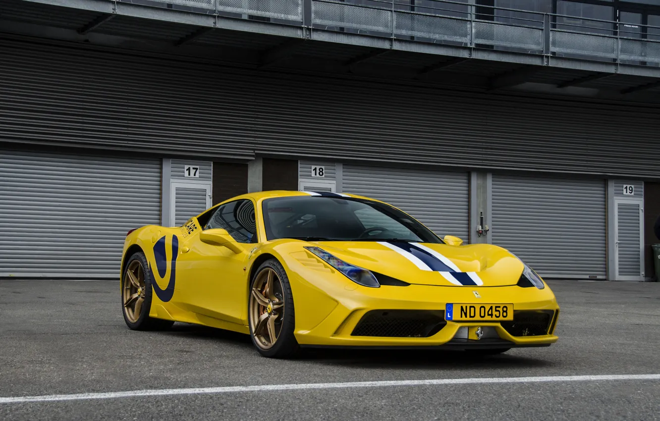Фото обои Ferrari, 458, Special, yellow