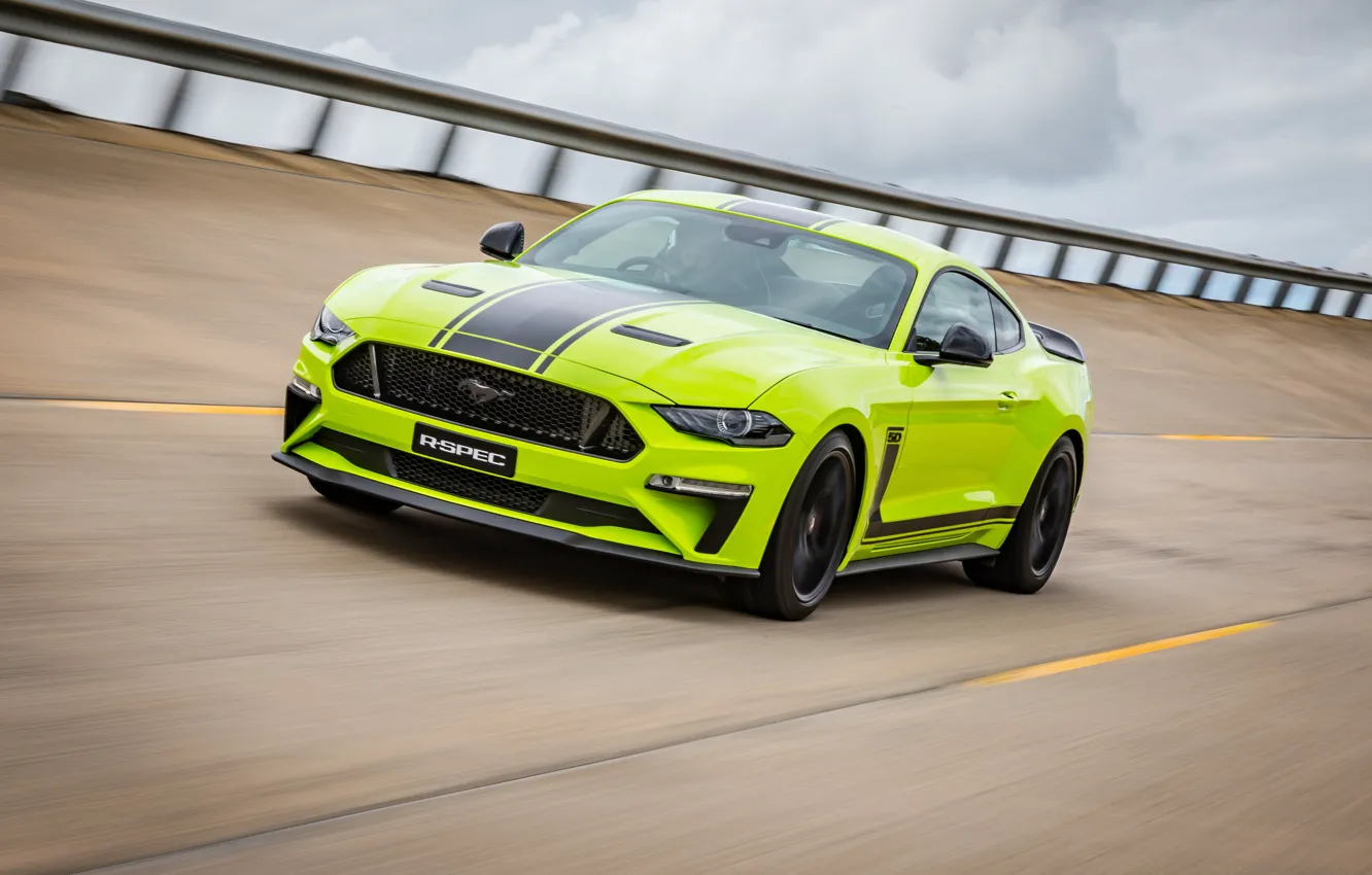 Фото обои скорость, Mustang, Ford, AU-spec, R-Spec, 2019, Australia version