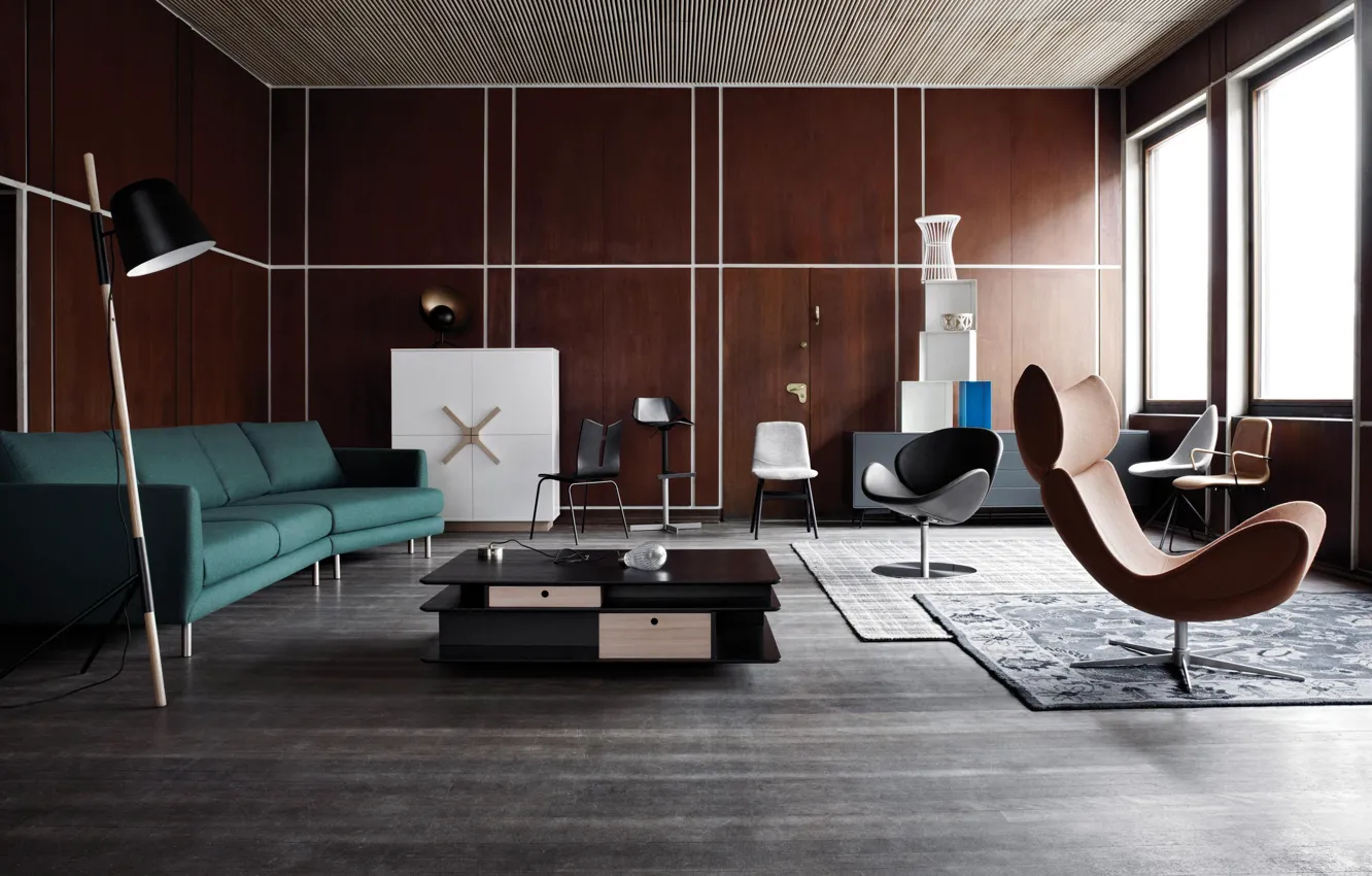 Фото обои design, living room, style, interior, retro