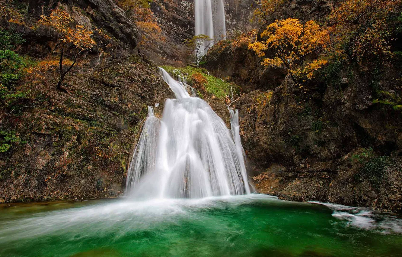 Фото обои водопад, Испания, Альбасете, исток реки Мундо