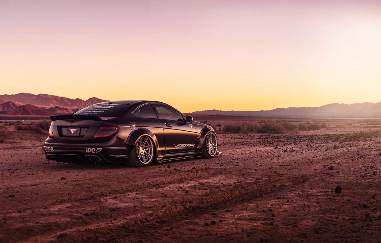 Фото обои дизайн, стиль, черный, пустыня, Mercedes, автомобиль