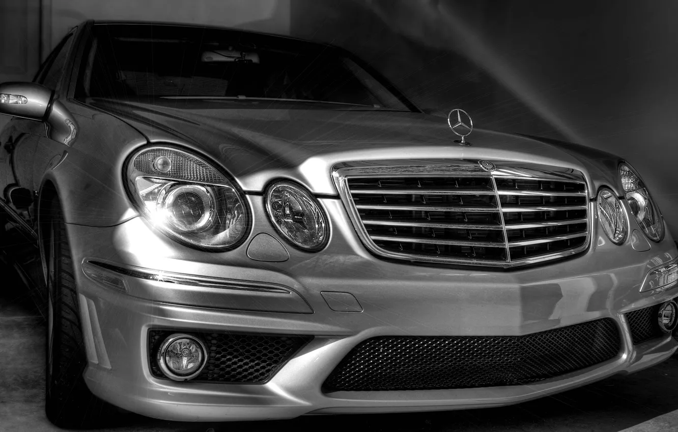 Фото обои Mercedes, serebro, w211