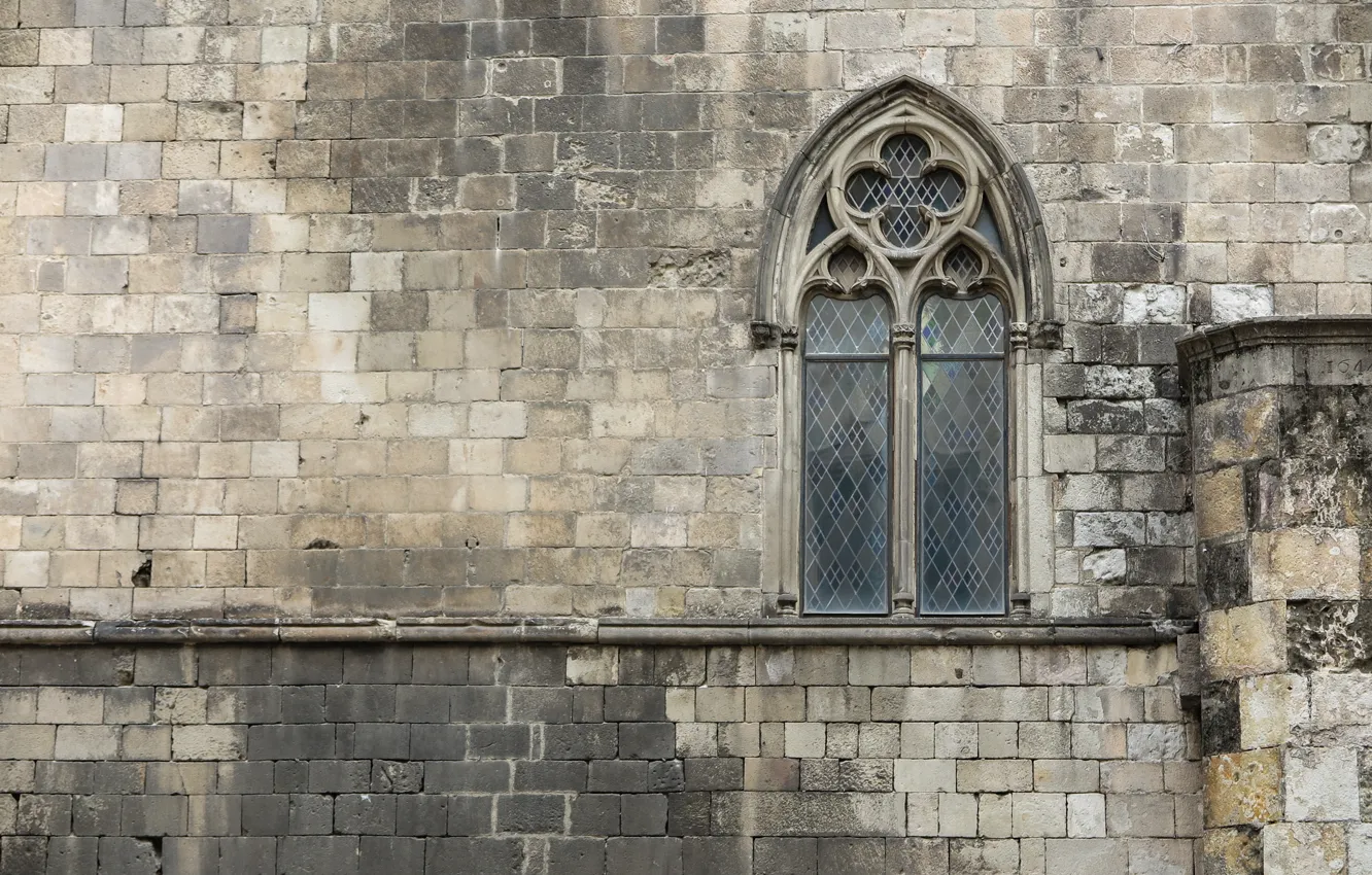 Фото обои камни, стена, Окно, кладка, Испания