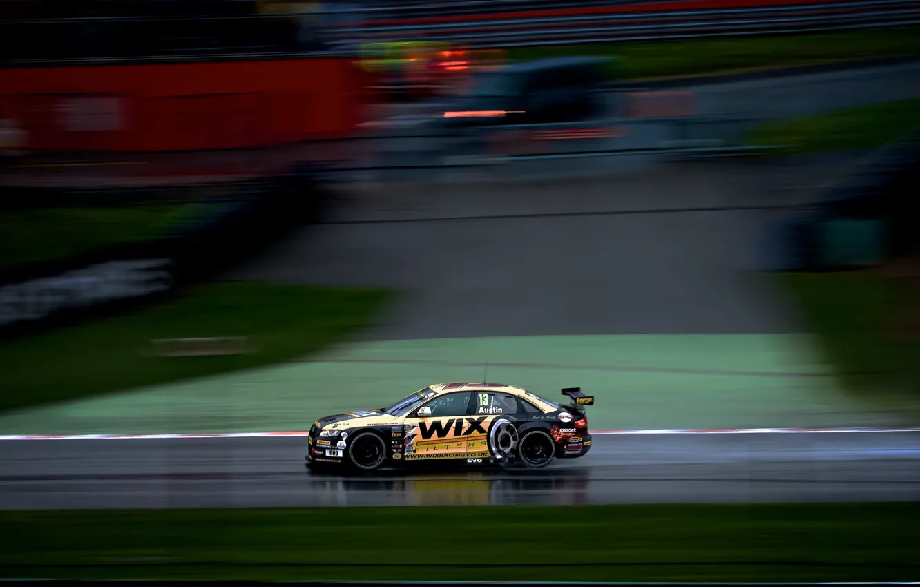 Фото обои Audi A4, Rob Austin, wet race