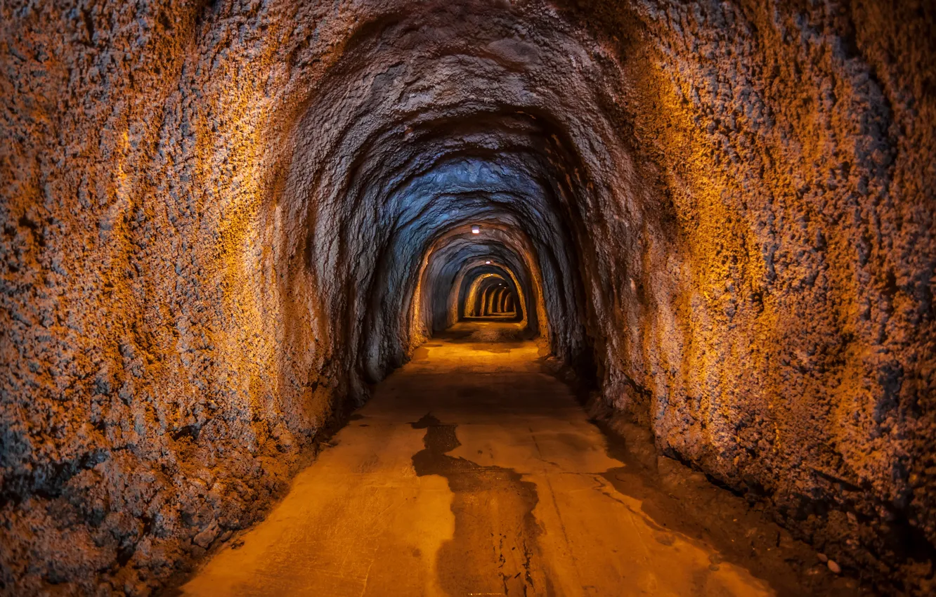 Фото обои tunnel, Rocks, rail