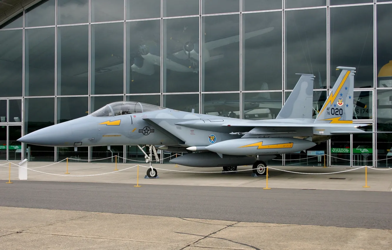 Фото обои истребитель, самолёт, музей, F-15A Eagle