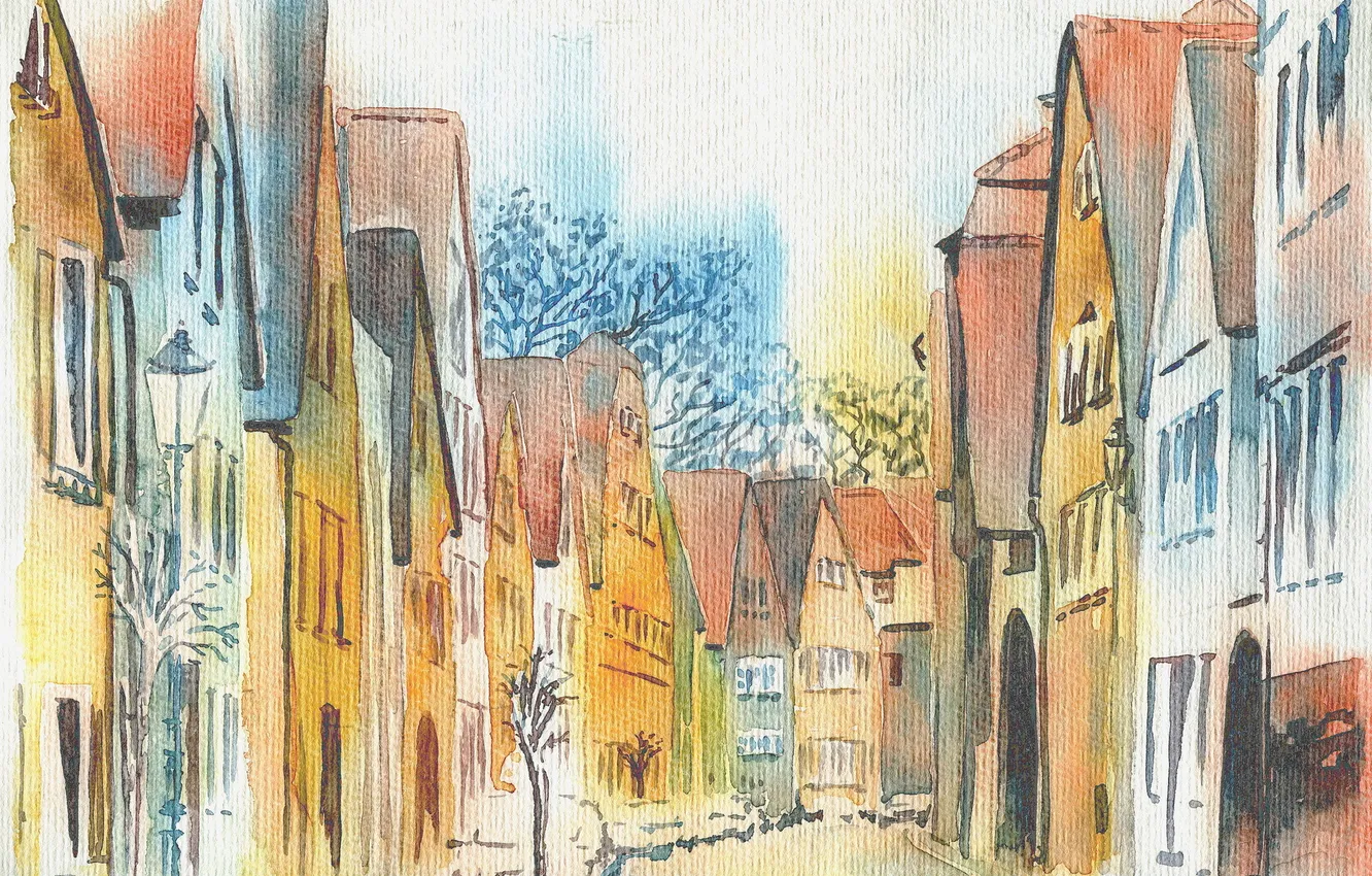 Фото обои город, фон, картина