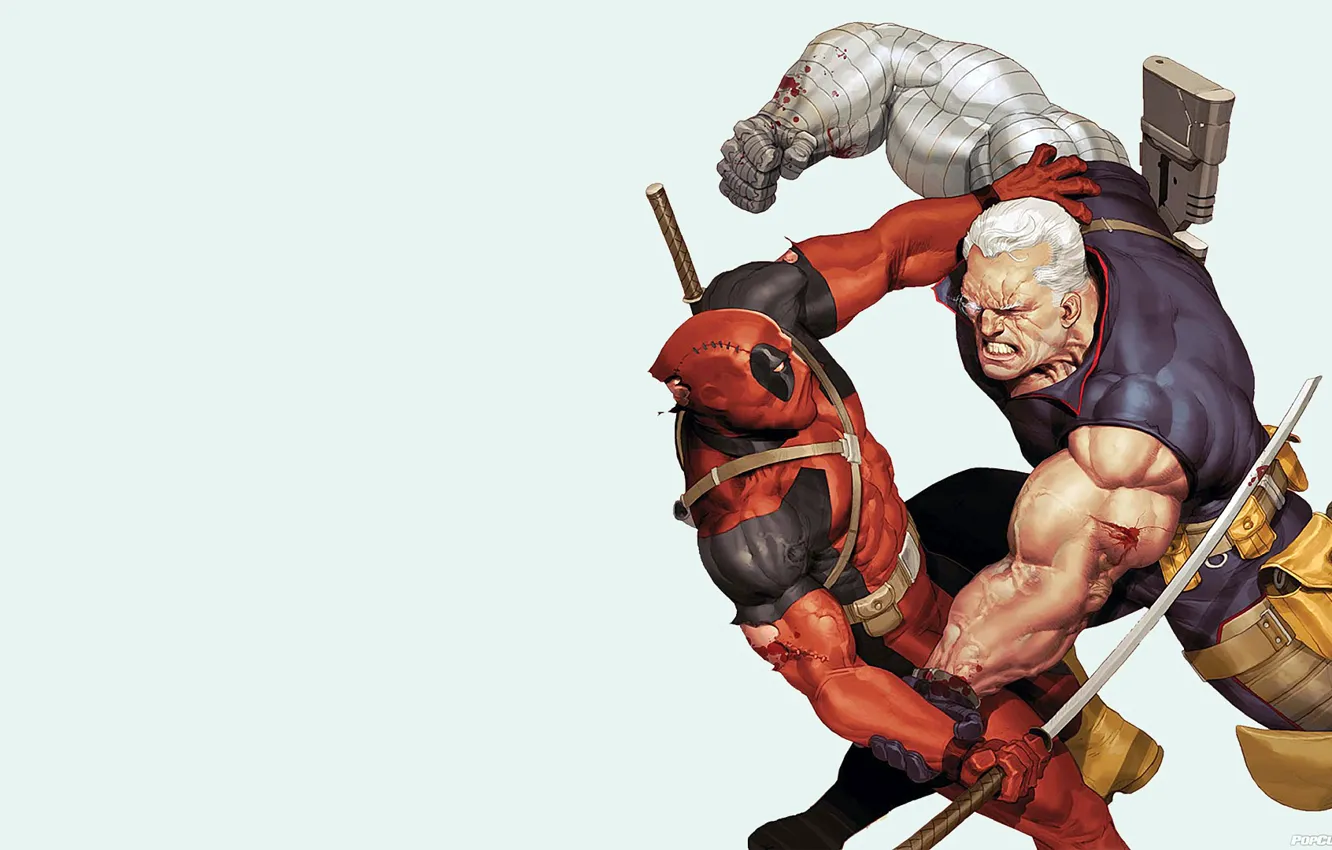 Фото обои красный, Deadpool, Дэдпул, comics, MARVEL, Cable, Уэйд Уилсон